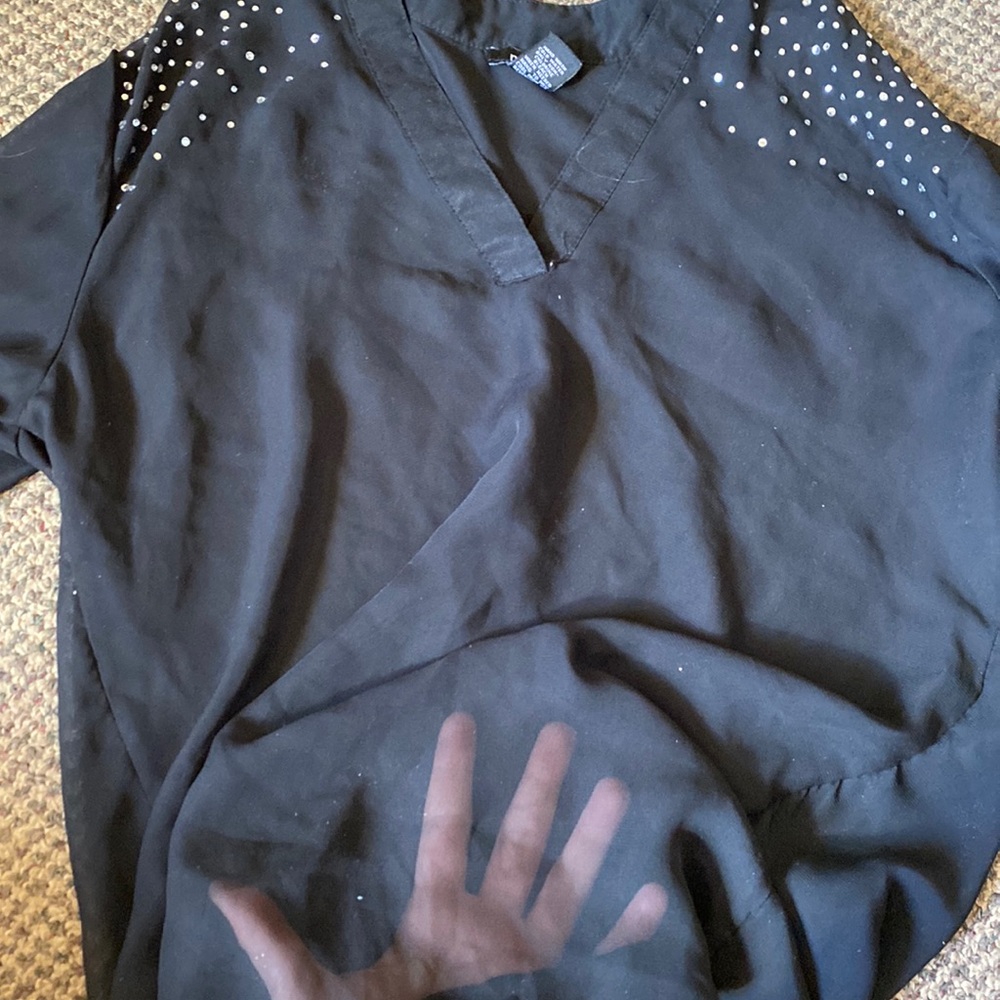 Rue 21, see through black shirt, size Small